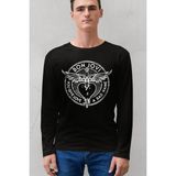 Rock&Roll Kanatlı Hançer Siyah Uzun Kollu Erkek Penye Tişört - 0 Siyah - XS