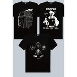 Rock&Roll Kaskda Yoda, Yoda Kahvesi, Dört Kafa Yıldız Savaşı 3'lü Kadın Tshirt Eko Paket - Çok Renkli