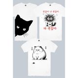 Rock&Roll Kedi Fare, Meraklı, Sabah Kahvesi 3'lü Kadın Tshirt Eko Paket - Çok Renkli