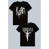 Rock&Roll Korn, Melek Nirvana Siyah 2'li Kadın Tshirt Eko Paket - Çok Renkli - XS