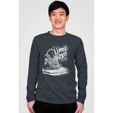 Rock&roll Limp Sneaker Antrasit Bisiklet Yaka Uzun Kollu Penye Erkek T-Shirt - XL