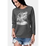 Rock&roll Limp Sneaker Antrasit Bisiklet Yaka Uzun Kollu Penye Kadın T-Shirt