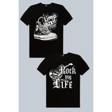 Rock&Roll Limp Sneaker, Hayatım Rock 2'li Kadın Tshirt Eko Paket - Çok Renkli - XL