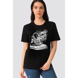 Rock&roll Limp Sneaker Kısa Kollu Siyah Kadın Tişört - 0 Siyah - 2XL