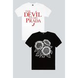 Rock&Roll Marka Sever Beyaz, Yaz Çiçekleri 2'li Kadın Tshirt Eko Paket - Çok Renkli - 2XS