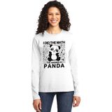 Rock&roll Panda Cevabı Beyaz Bisiklet Yaka Uzun Kollu Penye Kadın T-Shirt - M