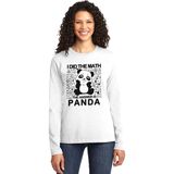 Rock&roll Panda Cevabı Beyaz Bisiklet Yaka Uzun Kollu Penye Kadın T-Shirt - XL