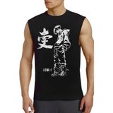 Rock&Roll Rock &roll Cool Anime Siyah Kesik Kol | Kolsuz Erkek Tshirt | Atlet - 2XS