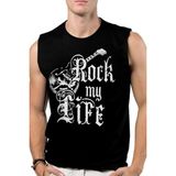 Rock&Roll Rock &roll Hayatım Rock Siyah Kesik Kol | Kolsuz Erkek Tshirt | Atlet