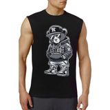 Rock&Roll Rock &roll Hiphop Teddy Siyah Kesik Kol | Kolsuz Erkek Tshirt | Atlet - 2XL