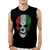 Rock&Roll Rock &roll Italyan Kurukafa Siyah Kesik Kol | Kolsuz Erkek Tshirt | Atlet - M
