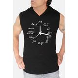 Rock&Roll Saat Kaç Siyah Kapşonlu|kolsuz Erkek Atlet T-Shirt - XL