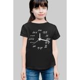 Rock&Roll Saat Kaç Siyah Kısa Kollu Kız Çocuk T-Shirt - 8 Yaş