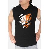 Rock&Roll Sert Naruto Siyah Kapşonlu|kolsuz Erkek Atlet T-Shirt