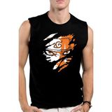 Rock&Roll Sert Naruto Siyah Kesik Kol | Kolsuz Erkek T-Shirt | Atlet - XXS