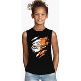 Rock&Roll Sert Naruto Siyah Kesik Kol | Kolsuz Kız Çocuk T-Shirt | Atlet - 8 Yaş