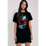 Rock&Roll Siyah Deniz Kızı Kısa Kollu Penye T-Shirt Elbise