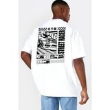 Rock&roll Sokak Yarışcısı Oversize Beyaz Erkek Tişört - XS - S