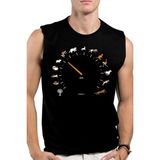 Rock&Roll Sürat Göstergesi Siyah Kesik Kol | Kolsuz Erkek T-Shirt | Atlet