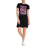 Rock&Roll Tokyo 99 Siyah Kısa Kollu Penye T-Shirt Elbise - 000-Siyah