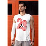 Rock&Roll Yirmi Üç Beyaz Kesik Kol | Kolsuz Erkek T-Shirt | Atlet