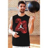 Rock&Roll Yirmi Üç Siyah Kesik Kol | Kolsuz Erkek T-Shirt | Atlet