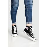Rockstar Rockstar Boğazlı Keten Converse Siyah Unisex Spor Ayakkabı 303