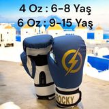 Rocky Çocuk Boks Kicboks Muay Thai Eldiveni 4-6 Oz Junior Kidz Boks Eldiveni - Mavi - 4 oz