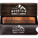 Rocky Mountain Barber Company Saç Tarağı - Hediye Kutusunda Yüksek Kaliteli Tasarım ile Baş Saçı, Sakal, Bıyık için İnce ve Orta Dişli Anti-Statik ve Takılmayan Ahşap