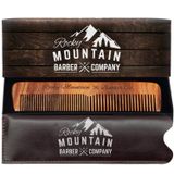 Rocky Mountain Barber Company Saç Tarağı - Hediye Kutusunda Yüksek Kaliteli Tasarım ile Baş Saçı, Sakal, Bıyık için İnce ve Orta Dişli Anti-Statik ve Takılmayan Ahşap