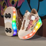 Rocky Sport Flames Çocuk Patenli, Işıklı Rahat Bej Kahverengi ve Günlük Ayakkabı&sneaker | Yeni Model Tarz Patenli Kaykay Ayakkabı - 29
