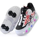 Rocky Sport Flames Çocuk Patenli, Işıklı Rahat Beyaz-Siyah Spor ve Günlük Ayakkabı&sneaker | Yeni Model Tarz Patenli Kaykay Ayakkabı - 30 - Siyah - Beyaz