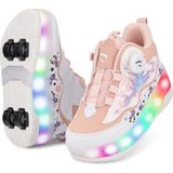 Rocky Sport Flames Çocuk Patenli, Işıklı Rahat Pembe ve Günlük Ayakkabı&sneaker | Yeni Model Tarz Patenli Kaykay Ayakkabı - 36