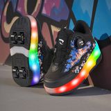 Rocky Sport Flames Çocuk Patenli, Işıklı Rahat Siyah-Saks ve Günlük Ayakkabı&sneaker | Yeni Model Tarz Patenli Kaykay Ayakkabı - 31