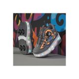 ROCKY SPORT Flames Çocuk Patenli Işıklı Tekerlekli Spor Ayakkabı & Füme-Turuncu Kaykay Ayakkabı 4 Teker