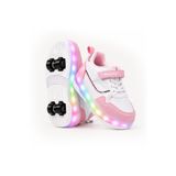 ROCKY SPORT Glow Kız Erkek Çocuk Patenli, Işıklı Rahat Spor Ayakkabı & Sneaker 4 Teker Kaykay Ayakkabı