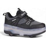 Rocky Sport Patenli Cırtlı Işıklı Spor Ayakkabısı 4 Tekerlekli Paten –ışıkları On/off Tuşlu - Siyah - 35