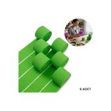 roco paper Çimen Yeşili Şerit Krapon Kağıdı Rulosu, Çiçek Yapım, El İşi Süsleme Kağıdı, 6 Adet, 4.5Cm x 22Metr