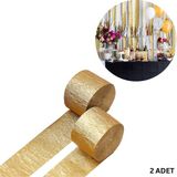Roco Paper Co. Altın Krapon Kağıdı Rulosu, Çiçek Yapım, Parti, El Işi Süsleme Kağıdı, 2li Paket, 4.5 cm x 22 Metre