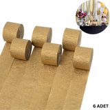 Roco Paper Co. Altın Krapon Kağıdı Rulosu, Çiçek Yapım, Parti, El Işi Süsleme Kağıdı, 6 Adet, 4.5 cm x 22 Metre