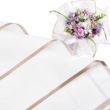 Roco Paper Co. Beyaz Altın Kenarlı Mat Opp Çiçek Ambalaj Kağıdı 58 x 58 cm - Şık ve Dayanıklı