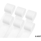 Roco Paper Co. Beyaz Krapon Kağıdı Rulosu, 6’lı Paket, Çiçek Yapım, Parti, El Işi Süsleme Kağıdı, 4.5 cm x 22 Metre