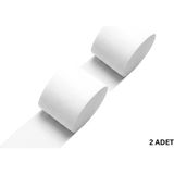 Roco Paper Co. Beyaz Krapon Kağıdı Rulosu, Çiçek Yapım, Parti, El Işi Süsleme Kağıdı, 2li Paket, 4.5 cm x 22 Metre