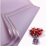 Roco Paper Co. Çiçek Buket Kağıdı, Çiçek Ambalaj Kağıdı - Lila- Altın Kenarlı - Mat Opp 58X58 cm - 20 Adet