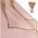 Roco Paper Co. Çiçek Buket Kağıdı - Çiçek Ambalaj Kağıdı - Pembe - Altın Kenarlı - Mat Opp 58X58 cm - 20 Adet