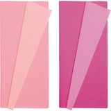 Roco Paper Co. Çift Taraflı Alman Krapon Kağıdı 2li Set, Çiçek Yapım KAĞIDI,90GR 25X125 Cm,pembe&dut,açık Gül&pembe