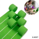 Roco Paper Co. Çimen Yeşili Şerit Krapon Kağıdı Rulosu, Çiçek Yapım, El Işi Süsleme Kağıdı, 6 Adet, 4.5cm x 22METRE