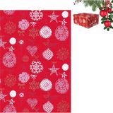 Roco Paper Co. Italyan Paketleme Kağıdı, Kalp, Top Desenli Ambalaj Kağıdı, Kırmızı, NO:470B 70 x 200 cm