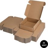 Roco Paper Co. Kilitli e-Ticaret Hediye Kutusu, Kraft Karton Kargo Paketleme Kutusu, 25 Adet, 10X10X3 cm