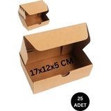 Roco Paper Co. Kilitli E-Ticaret Hediye Kutusu, Kraft Karton Kargo Paketleme Kutusu, 25 Adet, 17X12X5 cm